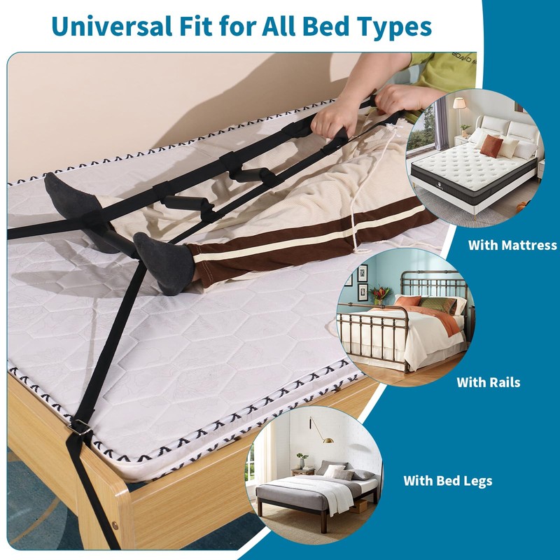 ZUEXT Bed Ladder Assist 160 Inch, Black Pull Up Assist