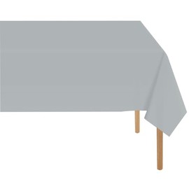 RCFFDL Gray Plastic Tablecloth (2 Pack), 54 x 108 inch Dining Table Cover for Rectangle Table, Grey Disposable Tablecloths for Decor Parties, Birthday, Bridal Shower, Wedding