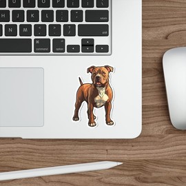 American Pit Bull Terrier Sticker Decal Vinyl Small Waterproof for Water Bottle Mug Passport Book Scrapbook Notebook Laptop Tumbler Skateboard Computer Phone Size Funny Gift Car Stickers ID44990
