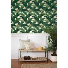 Tommy Bahama - Premium Peel and Stick Wallpaper, Designer Tropical Wallpaper for Bedroom, Dorm Room Essentials, Self Adhesive, Vinyl, 30.75 Sq Ft Coverage (Swaying Palms Collection, Aloe)