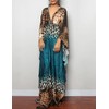 Bsubseach Women's Ethnic Print Kaftan Beach Dress Plus Size Beach