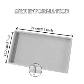 Voittozege 8-Pack Luxury Velvet Jewelry Organizer Trays - Stackable Drawer Inserts with 12 Adjustable Dividers for Earrings/Rings/Necklaces, Premium Jewelry Display Case for Women (Grey, 8.3"x5")