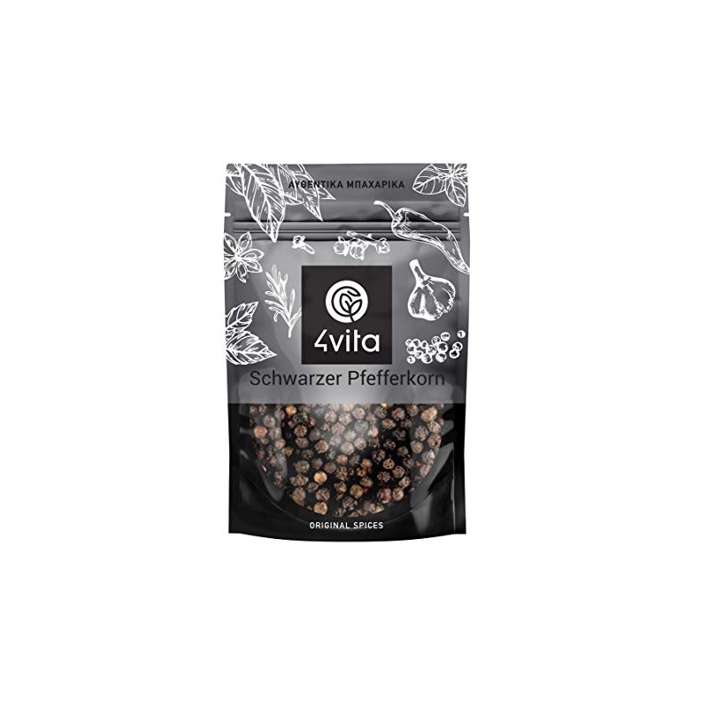 4Vita Whole Dried Black Peppercorns 70g