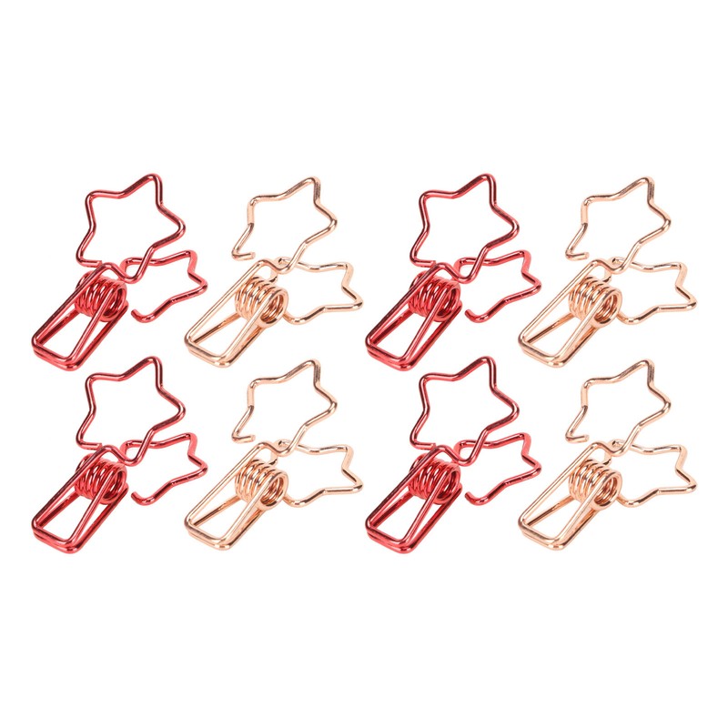 100 Pcs Binder Clips Hollow Cute Star Shape Sturdy Metal