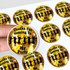 Disco Thank You Birthday Party Stickers for Party Bags & Sweet Cones (48 Stickers)