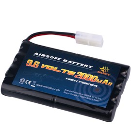 melasta - Batería AA de 9,6 V, 2000 mAh, NiMH con Conector Tamiya para RC/Control Remoto de Coches, Barcos RC Gadgets Airsoft Guns