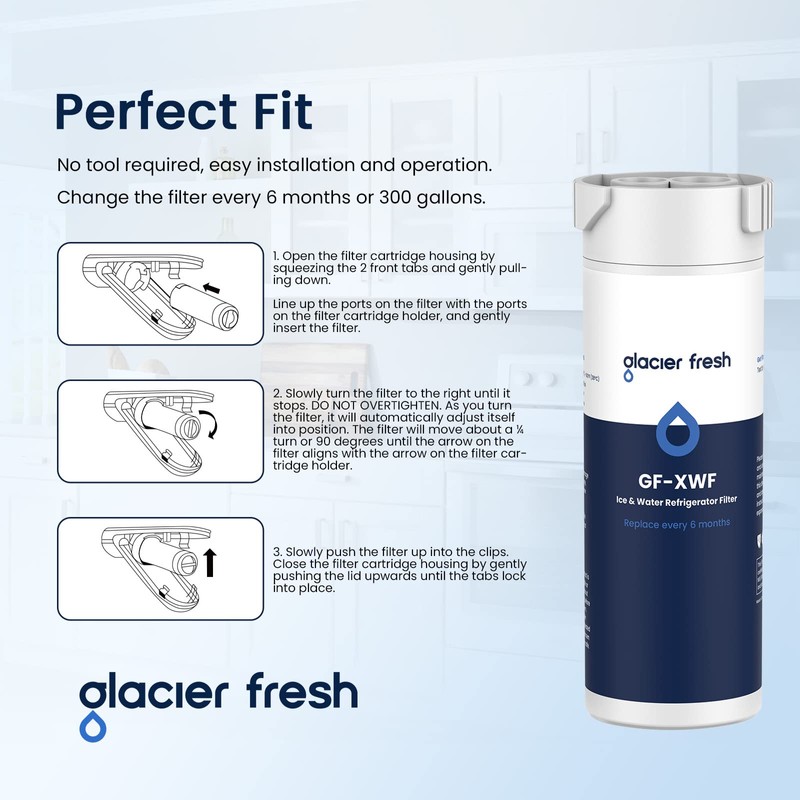 GLACIER FRESH XWF Replacement For GE XWF Refrigerator Water Filter