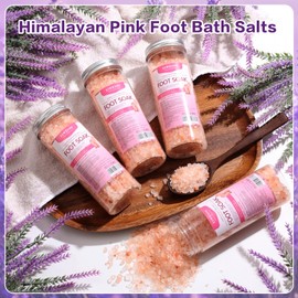 XIWEIOO Epsom Salt for Soaking Kit 56 OZ Pack of 4 Natural Epsom Salt Essential Oils Himalayan Pink Salt Itching,Foot Bath Salt Tea Tree Oil for Women Foot Care Pedicure Feet spa Message