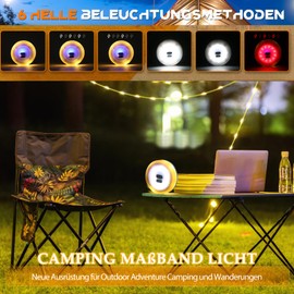 Campinglampe, usb lichterkette camping 10M, lichterkette camping vorzelt, Multifunktionale Tragbare Campingleuchte, Wasserdicht IP67 für Camping und Wandern, Innen- und Außendekoration