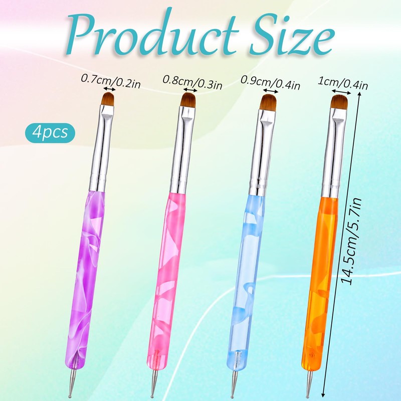 4 Pcs Nail Cleanup Brush & Nail Brushes for French