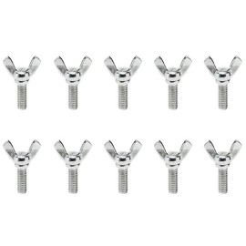 Aoktorkit 10pcs M8-20 Stainless Steel Wing Screws, Silver, Flat Head, Right Hand Thread, Metric, Grade 5, Butterfly Bolts