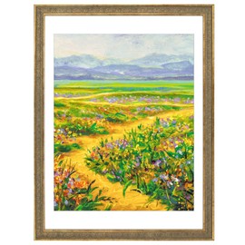 Golden State Art, 18x24 Vintage Ornate Finish Photo Frame with White Mat for 16x20 Picture. Color: Distressed Gold