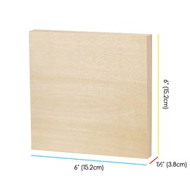 MEEDEN Unfinished Wood Canvas Board: 1-1/2" Deep 6x6” Wooden Canvas Panel Pack of 4 - Blank Cradled Wood Art Board for Painting