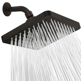SparkPod Shower Head - High Pressure Rain - Premium Quality Luxury Design - 1-Min Install - Easy Clean Adjustable Replacement for Your Bathroom Shower Heads (Vintage Oil Rubbed Bronze, 8 Inch Square)