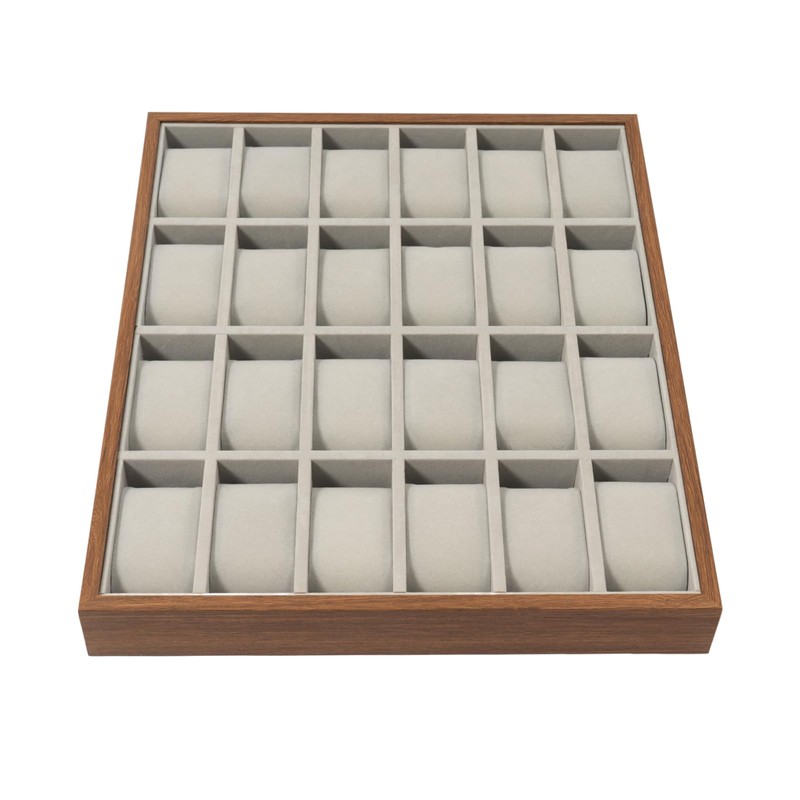 24 Grid Watch Tray Jewelry Organizer Wooden Box Organizer Display