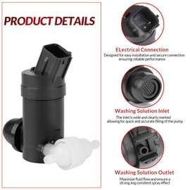 Ricmjend 98510-A9000 Windshield Washer Pump Compatible with Kia Sedona 3.3L V6 2015-2021,for Kia Sorento 2.0L 2.4L L4 2016-2020 Replaces 98510A9000