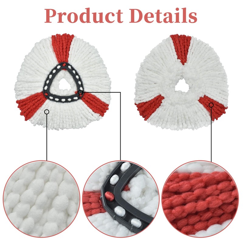 Mop Cloth, Replacement Mop Heads Microfibre Compatible with Vileda 2