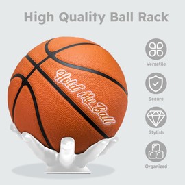 Tomalithic Ball Holder Wall Hand - 22 × 17 cm, Ball Holder Wall Hand Shape with 4 Screws 4 Nails, Ball Holder Hand Ultra Safe Stable for Football, Basketball, Tennis, Volleyball, Baseball (White)