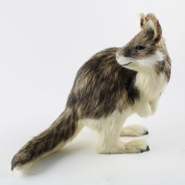 KANGAROO FUR FIGURINE – Soft Animal Statue – Realistic Handmade