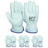 Ruvigrab - Natural Cowhide Leather Work Gloves for Gardening, Construction