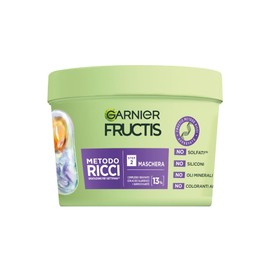 Garnier Fructis Maschera Idratante, Per Capelli Ricci Definiti Idratati e Morbidi, Arricchito con Acido Ialuronico e Burro di Karité, Metodo Ricci, 375 ml