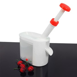 com-four® Cherry Pitter with Large Container, Stable with Suction Feet (Pack of 01 - Corer V2)