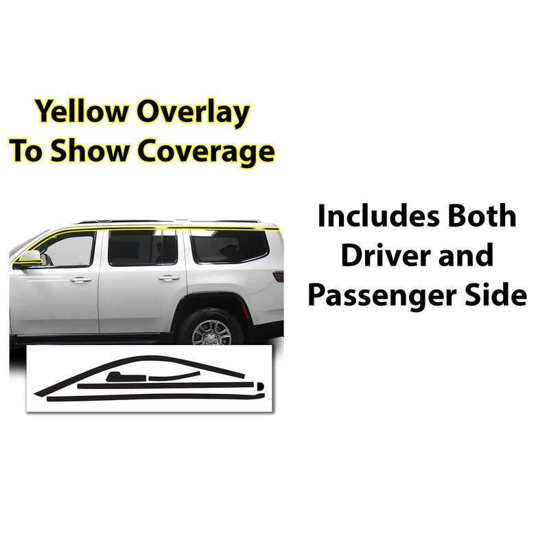 BOGAR TECH DESIGNS Side Window Chrome Delete Overlay Compatible with