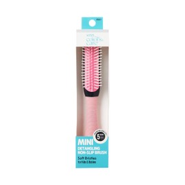 KISS Colors & Care Kids Adjustable Mini Detangling Non-Slip Brush - Pink, Gentle, Smooth & Sleek, Knot-Free Results, Less Breakage, Flexible