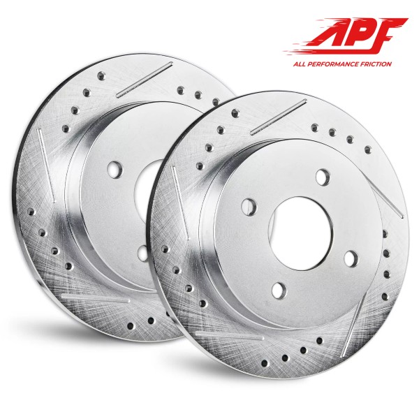 APF All Performance Friction Front Zinc Drilled/Slot Brake Rotors for