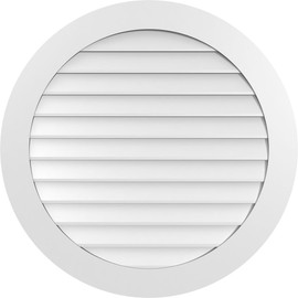 Ekena Millwork GVPRO36X3601SN Round Surface Mount PVC Gable Vent, Factory Primed White