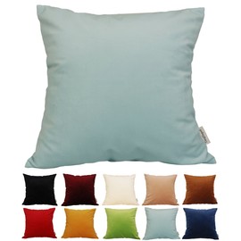 TangDepot - Funda de cojín de terciopelo liso, lujosa y suave, muchas opciones de color y tamaño - (40x40 cm, Azul Claro)