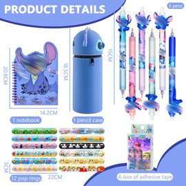 FRPABCF Erasable Gel Pen - Erasable Gel Pen Set, with Thermo-Sensitive Erase Ink, a Variety of Ink Colours and Barrel Designs, 0.7 mm Tip (Blue Cartoon Set)