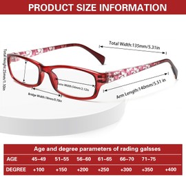 Kerecsen Computer Reading Glasses for Women Blue Light Blocking Glasses for Reading Fashion Pattern Print Eyeglasses for Womens(Mix Color -7, 1.00)