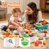 HOLYFUN 74-Pcs Kids Kitchen Toy Accessories with Shopping Basket