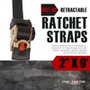 Porotmotor 4 Pack Bolt-On Retractable Ratchet Straps (2" x9'), 3000LBS