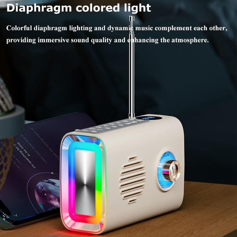Fahgaer Mini Portable FM Radio Outdoor Solar Radio Bluetooth Speaker