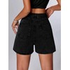 EMMIOL Women Jean Shorts High-Mid Waisted Stretchy Basic Wash Solid
