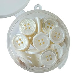 30 Pieces Genuine Mother of Pearl 4 Holes 15mm White Natural Shimmer Mop Buttons for Shirts Dresses and Coats