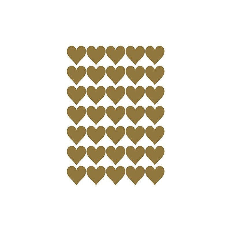 35 Foil PVC Rubber Hearts, 40 mm, Gold, Weatherproof, Heart