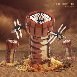 932PCS Sandworm Monster Construction Building Set with Ornithopter Toy,Unique Collectible Architecture Playset for 14+ Kids Amazing Movie Scene Recreation Fun Present for Children