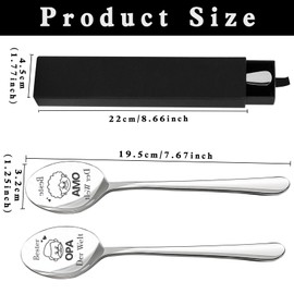 Grandma and Grandpa Gifts, Set of 2 Coffee Spoons with Engraving Beste Opa Oma Der Welt, Stainless Steel Spoon, Birthday Gift, Christmas Gifts, Anniversary, Meaningful Gifts for Grandma and Grandpa