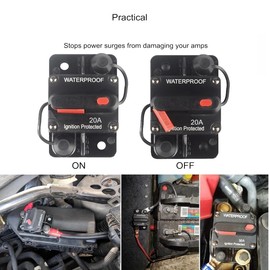 Exspeky 20 Amp Circuit Breaker Manual Reset for Car Truck Rv ATV Marine Trolling Motors Boat Vehicles,12V-48V DC (20A)