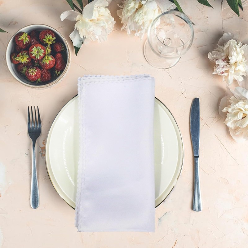 BIT.FLY Fabric Napkins White - Set of 20 Polyester Napkins