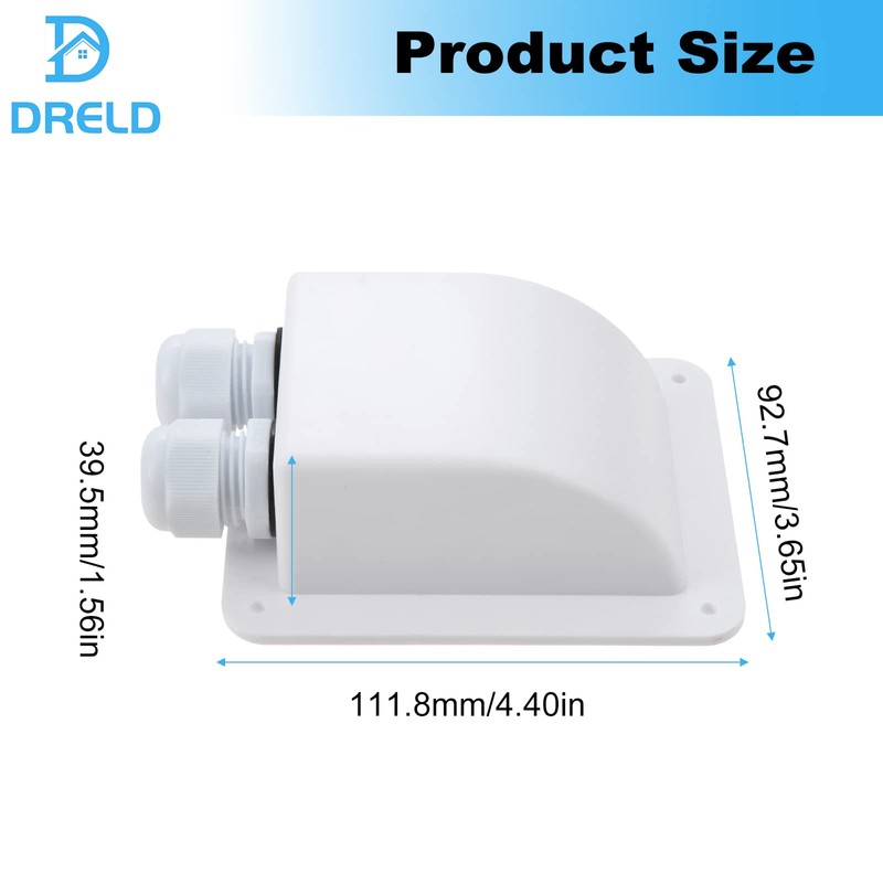 Dreld Cable Grommet Waterproof 2-Way Roof Guide Solar Cable Guide
