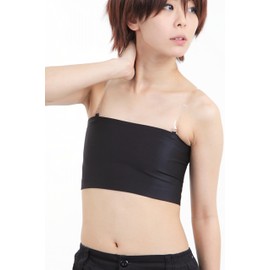 Minette Earth 3D Tube Top, Chest Crushing, Majestic, Man's Chest, Pan Shirt, Quick Drying, High Elasticity, Fabric Hold, 3D (Transparent Strap Included), Black, S