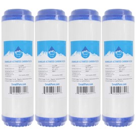 4-Pack Replacement for Vertex PT - 4.0-5 Granular Activated Carbon Filter - Universal 10-inch Cartridge Compatible with Vertex PT - 4.0-5 Five Stage RO System - Denali Pure Brand