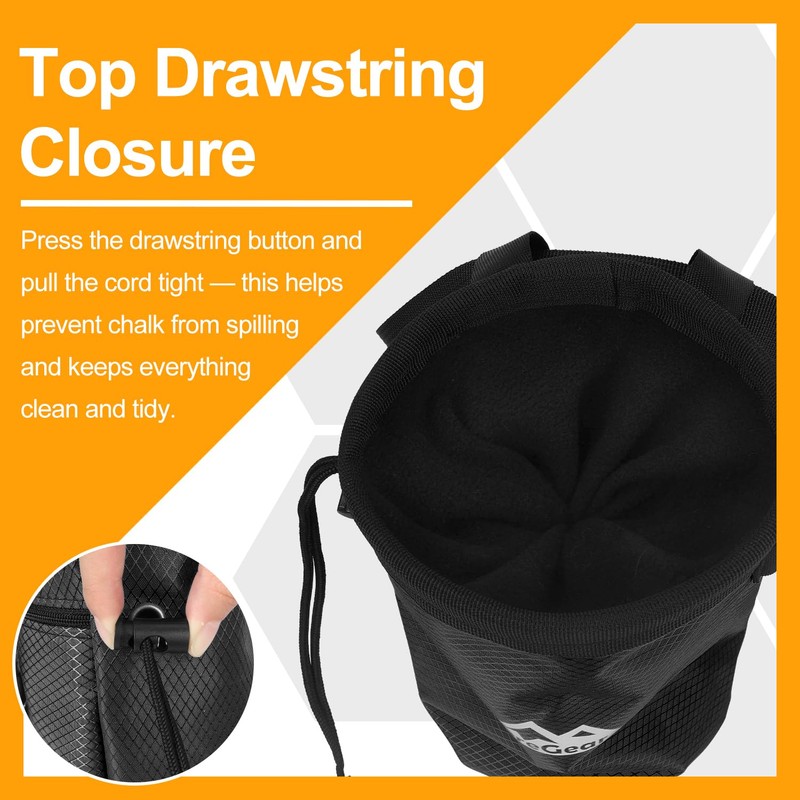 supregear Chalk Bag for Rock Climbing, Large Zipper Pocket with