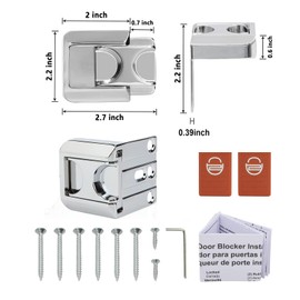 Home Security Door Lock with 8 Screws, Safety Childproof Door Reinforcement Lock Latch (1-Pack), Upgrade Night Lock to Defend Your Home