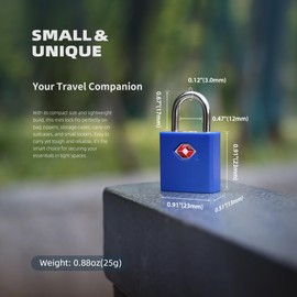 UP Security TSA Approved Locks for Luggage 4 Pack, TSA Locks for Luggage, Small Padlock with Key, Travel Accessories Keyed Padlock for Suitcase, Backpack, Bag, Zipper, Locker, Gun Case, Toolbox, Tent