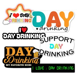 Pack 6 Pcs Funny Drinking Sticker for Laptops Water Bottles Computer Cups Car Window Tumblers Helmets Bumper Stickers Waterproof Reusable Removable Vinyl Decals Laptop Accessories